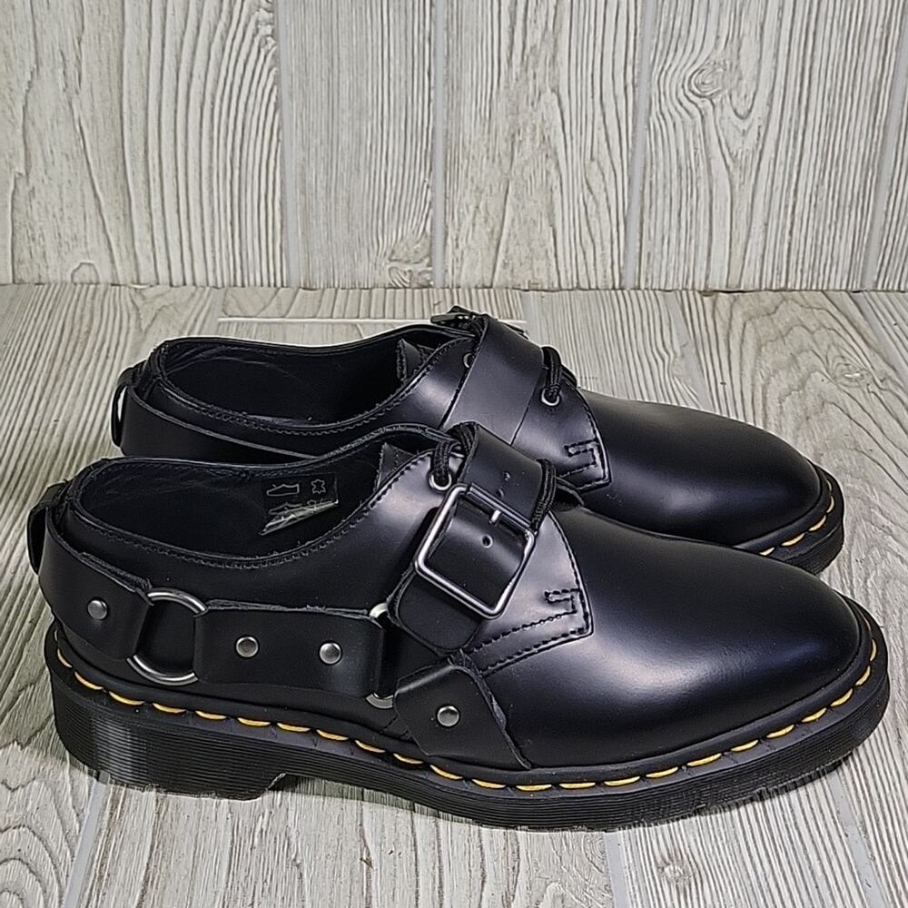 Dr. Martens Henree Polished Smooth Leather Buckle Shoes Mens Size 6 Womens 7 NEW - Picture 2 of 12